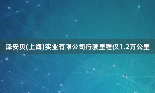 泽安贝(上海)实业有限公司行驶里程仅1.2万公里
