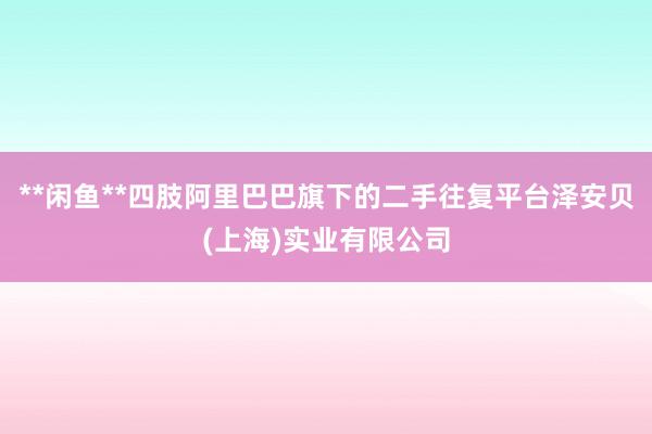 **闲鱼**四肢阿里巴巴旗下的二手往复平台泽安贝(上海)实业有限公司