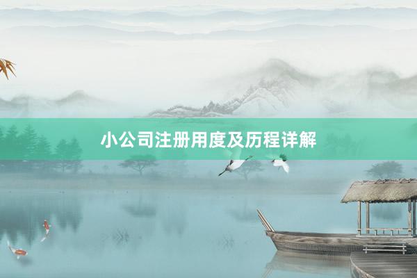 小公司注册用度及历程详解